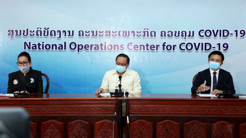 老挝新冠防疫委员会每日记者发布会