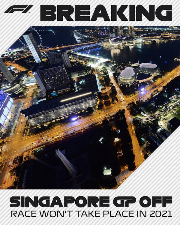 F1官宣今年新加坡大奖赛取消新加坡, 滨海湾, 新冠, 新加坡, F1赛车, 